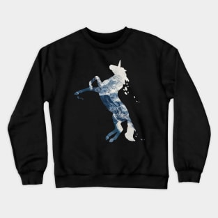 Nokk Frozen Horse Spirit Unicorn Sea Ocean Mountain Crewneck Sweatshirt